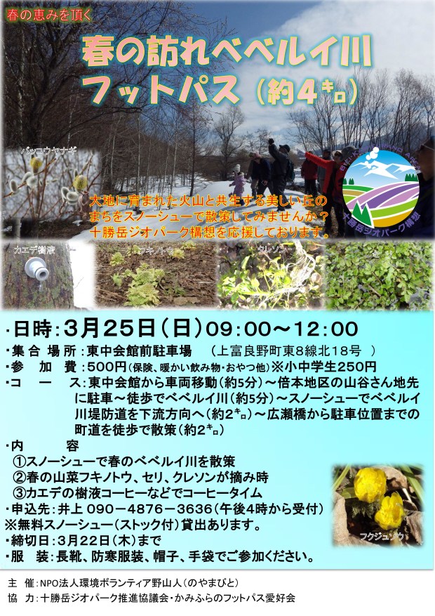 3月25日　春の訪れべべルイ川フットパス